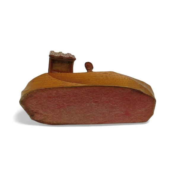 Hand Carved WOODEN SCULPTURE of Man And Well by Paul-Emile Caron Canada Vintage - Picture 13 of 13